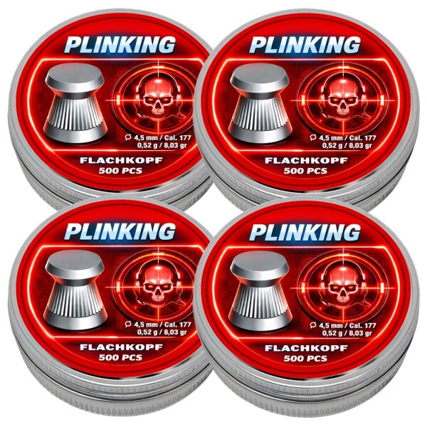 4 Dose Nemt Plinking Diabolos 4,5mm, 500 pcs je Dose