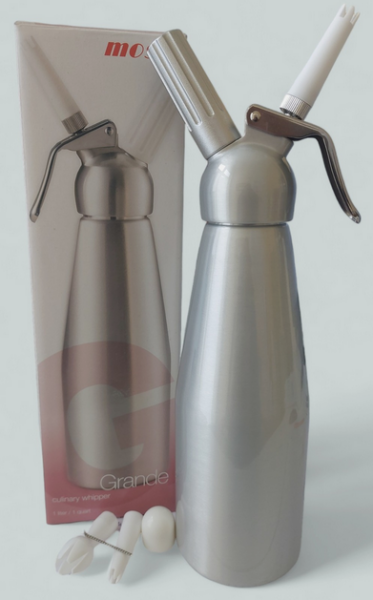 Mosa Profi Vollalu Sahnespender 1 L ohne Sahnekapseln Sahnebereiter Sahnesyphon