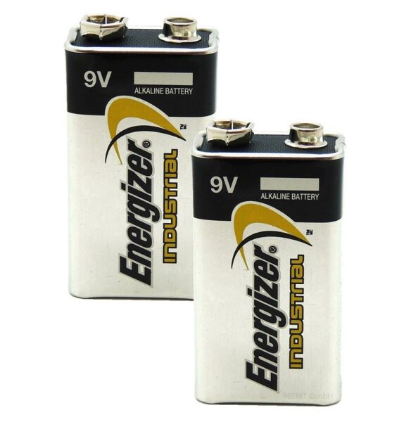 2 x Energizer INDUSTRIAL 9V Block 4LR61 9 V Blockbatterie lose für Rauchmelder