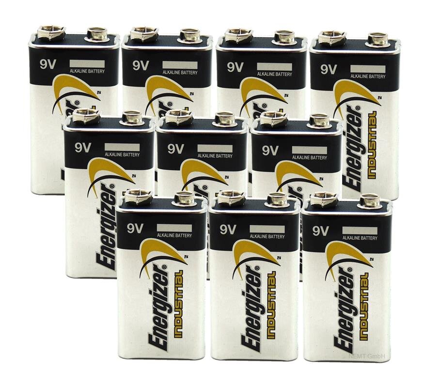 10 x Energizer INDUSTRIAL 9V Block 4LR61 9 V Blockbatterie lose für R ...