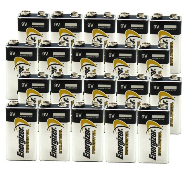 20 x Energizer INDUSTRIAL 9V Block 4LR61 9 V Blockbatterie lose für Rauchmelder