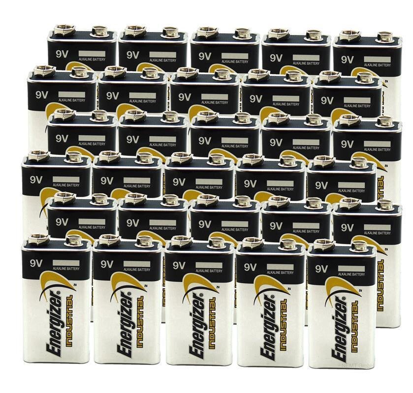 30 x 9V Energizer Industrial 9V Block 4LR61 9 V Blockbatterie lose fü ...