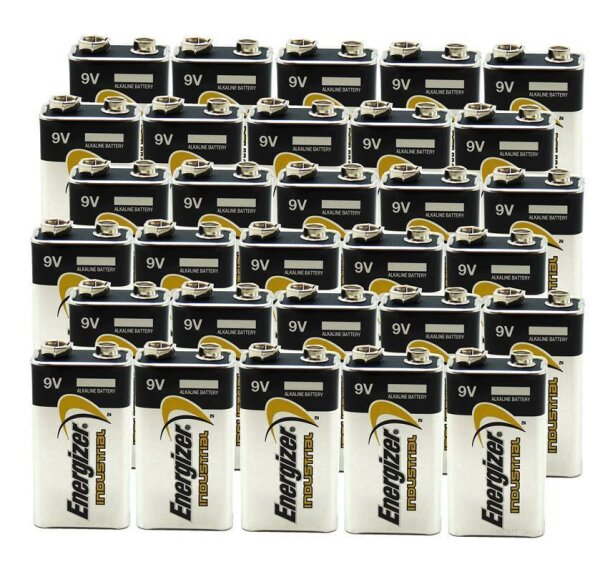 100 x 9V Energizer Industrial 9V Block 4LR61 9 V Blockbatterie lose für Rauchmelder