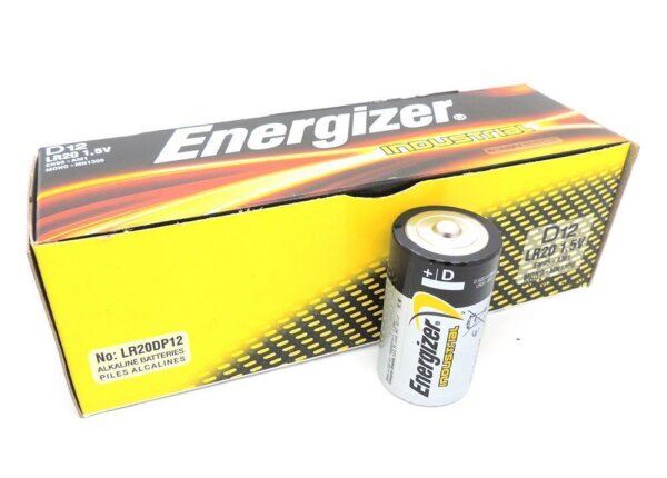 12 Mono Energizer INDUSTRIAL  D Alkaline Batterie MN1300 LR20 1,5 V